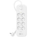 Подовжувач мережевий Belkin 2м, 8хТип, 16А, USB-A/USB-C 18Вт, фільтр, білий
