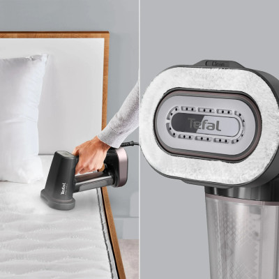 Tefal Відпарювач компактний Pure Force 3в1, 1800Вт, 180мл, постійна пара - 35гр, керам. підошва, чорно-рожевий Tefal Відпарювач компактний Pure Force 3в1, 1800Вт, 180мл, постійна пара - 35гр, керам. підошва, чорно-рожевий