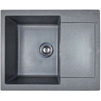 Мийка кухонна Adamant Minimal, штучний камінь, прямокут., з крилом, 615х495х200мм, чаша - 1, врізна, сірий