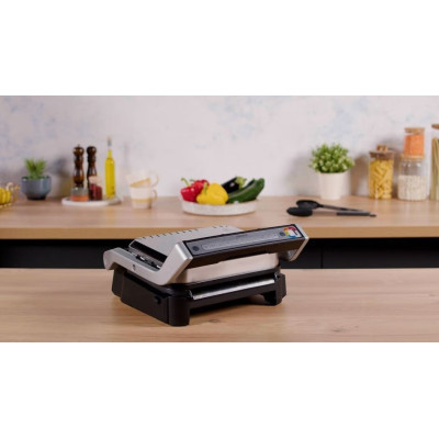 Гриль Tefal прижимний OptiGrll  2100Вт, темп. режимів-4, з`ємні пластини, метал