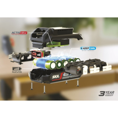 Набір акумулятора та зарядного пристрою SKIL 3110 AA 20В ЗП 2.4А 1х2.5А·год 0.95кг Набір акумулятора та зарядного пристрою SKIL 3110 AA 20В ЗП 2.4А 1х2.5А·год 0.95кг