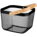 Кошик з ручкою ARDESTO Midori 25х24.5х18см, метал, бамбук, чорний