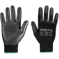 Рукавички робочі Verto, поліуретанове покриття, р.9, чорний Рукавички робочі Verto, поліуретанове покриття, р.9, чорний