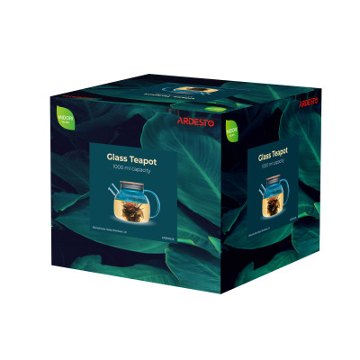 ARDESTO Заварник 1000 мл, боросилікатне скло, бамбук