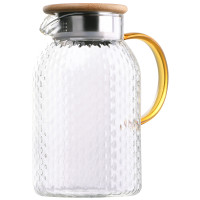 Глечик з кришкою ARDESTO Dew 1500мл, боросилікатне скло, нержавіюча сталь, бамбук, прозорий Глечик з кришкою ARDESTO Dew 1500мл, боросилікатне скло, нержавіюча сталь, бамбук, прозорий