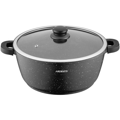 Кастрюля со стеклянной крышкой Ardesto Gemini Anzio, 6.4л, алюминий, черный AR2426GE