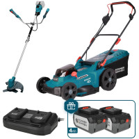 Набір із двох акумуляторних інструментів Konner&Sohnen KS 43LM-BCT40V-SET 40В(20+20В) газонокосарка KS 43LM-40V та тример садовий KS BCT-40V акб 2х4А·год ЗП 22.5кг
