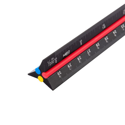 Neo Tools Лінійка трикутна, алюміній, 300мм Neo Tools Лінійка трикутна, алюміній, 300мм