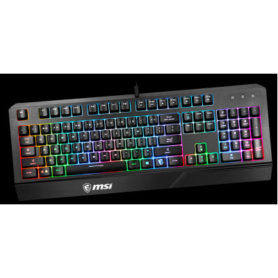 Клавіатура мембранна MSI Vigor GK20 UA 104key, USB-A, EN/UKR/RU, ColorLED, чорний