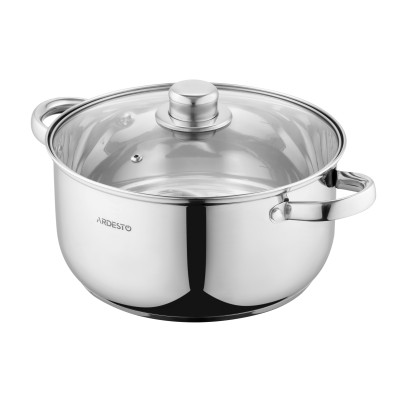 Каструля ARDESTO Gemini Gourmet, скляна кришка, 5 л, нержавіюча сталь