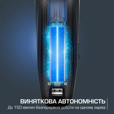 Машинка для стрижки Rowenta Barber Experience, для голови, мережа+акум., роторний мотор DC, насадок-12, нержавіюча сталь з покриттям DLC, синій