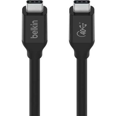 Belkin Кабель USB4 USB-C - USB-C, 40Gbps, 100W, 0.8м Black Belkin Кабель USB4 USB-C - USB-C, 40Gbps, 100W, 0.8м Black