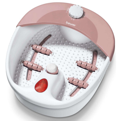 Масажна ванночка Beurer для ніг, від мережі, 3 насадки, підтрим. температури води, біло-рожевий Масажна ванночка Beurer для ніг, від мережі, 3 насадки, підтрим. температури води, біло-рожевий