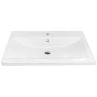 Раковина, умивальник Adamant CERS, штучний камінь, прямокут., з отвором для змішувача, з отвором для переливу, 795x450x158мм, накладний, білий