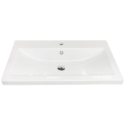 Раковина, умивальник Adamant CERS, штучний камінь, прямокут., з отвором для змішувача, з отвором для переливу, 795x450x158мм, накладний, білий Раковина, умивальник Adamant CERS, штучний камінь, прямокут., з отвором для змішувача, з отвором для переливу, 795x450x158мм, накладний, білий