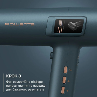 Фен Rowenta Maestria For you, 1800Вт, 3 режими, дифузор, іоніз-я, хол. обдув, дисплей, синій