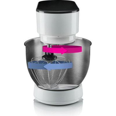 Кухонна машина Gorenje 600Вт, чаша-метал, корпус-пластик, насадок-3, білий Кухонна машина Gorenje 600Вт, чаша-метал, корпус-пластик, насадок-3, білий