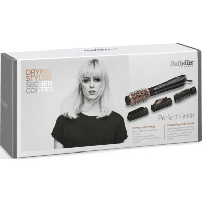 Фен-щітка Babyliss Perfect Finish, 1000Вт, 2 режими, іоніз-я, хол. обдув, кераміка, чорний