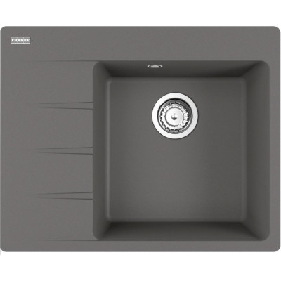 Мийка кухонна Franke Centro, фраграніт, прямокутник, з крилом, 620х500х200мм, чаша - 1, врізна, CNG 611-62 TL, сірий камінь