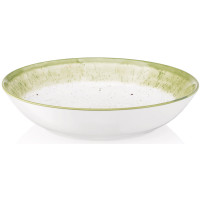 ARDESTO Тарілка супова Siena, 20см, порцеляна, біло-зелений ARDESTO Тарілка супова Siena, 20см, порцеляна, біло-зелений