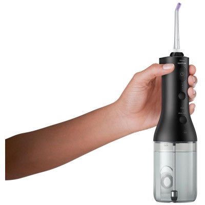 Іригатор Philips портативний Sonicare Cordless Power Flosser 3000, чаша 250 мл, чохол, 2 насадки , чорний Іригатор Philips портативний Sonicare Cordless Power Flosser 3000, чаша 250 мл, чохол, 2 насадки , чорний