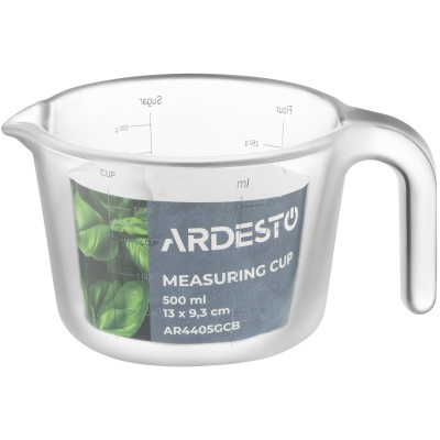 Мірна склянка ARDESTO 0.5л, боросилікатне скло, прозорий Мірна склянка ARDESTO 0.5л, боросилікатне скло, прозорий
