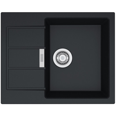 Мийка кухонна Franke Sirius, тектонайт, прямокутник, з крилом, 620х500х200мм, чаша - 1, накладна, SD2 611-62, чорний