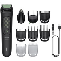 Тример Philips All-in-One Trimmer 3000 Series, для обличчя, голови, тіла, акум., насадок-9, сталь, чорний