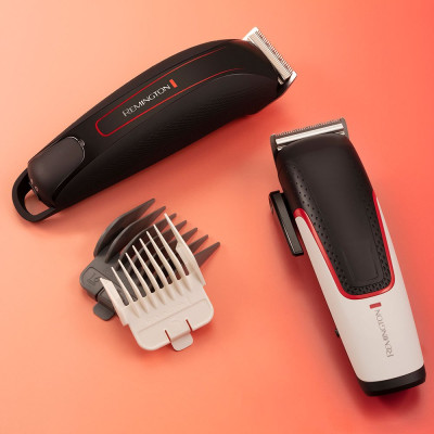 Машинка для стрижки Remington Easy Fade Pro, мережа+акум., роторний мотор, насадок-19, кейс, аксесуари в компл., червоно-чорний Машинка для стрижки Remington Easy Fade Pro, мережа+акум., роторний мотор, насадок-19, кейс, аксесуари в компл., червоно-чорний