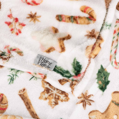 Плед ARDESTO Flannel 160х200см, 100% поліестер, імбирні пряники Плед ARDESTO Flannel 160х200см, 100% поліестер, імбирні пряники