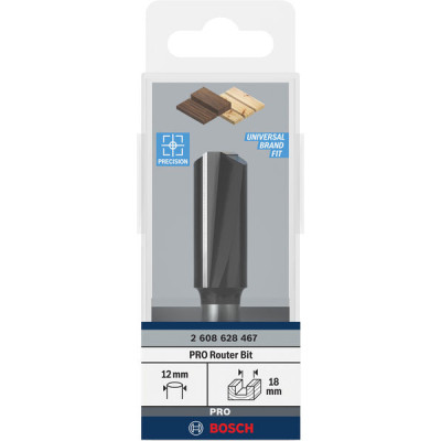 Фреза пазова Bosch Professional з двома лезами Std S12 D18 L40