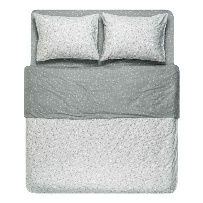 КПБ 1,5сп ARDESTO Gloria, підковдра 160х220см, простирадло 160х220см, наволочки (2) 50х70см, 100% бавовна, сатин, дрібні квіти, сірий