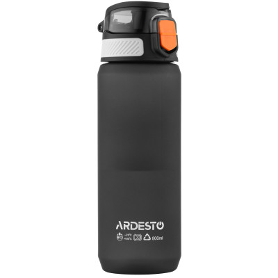 Пляшка для води ARDESTO Matte 800мл, пластик, чорний Пляшка для води ARDESTO Matte 800мл, пластик, чорний