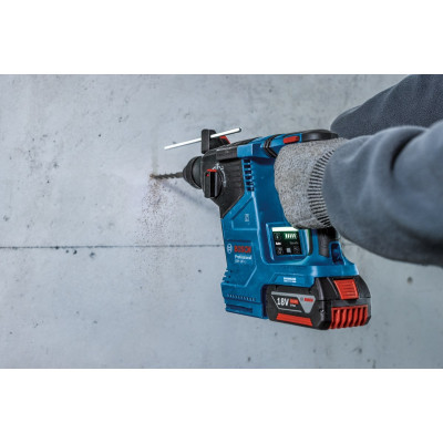 Bosch Перфоратор GBH 187-LI Professional акумуляторний, 2*18 В 5 Аг, SDS-Plus, 2.4 Дж, 980 об/хв, кейс, 2.9 кг