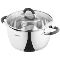 Каструля зі скляною кришкою та зливом ARDESTO Gemini Livorno, 5.5л, нержавіюча сталь, силікон Каструля зі скляною кришкою та зливом ARDESTO Gemini Livorno, 5.5л, нержавіюча сталь, силікон