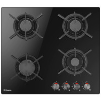 Варильна поверхня Hansa газова на склі, 60см, чавун, чорний Варильна поверхня Hansa газова на склі, 60см, чавун, чорний