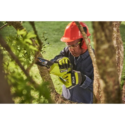 Ryobi Пила ланцюгова акумуляторна ONE+ HP RY18PSX15A-120T 18B 1х2А·год ЗП шина 15см безщіткова 6м/с 1.19кг кейс