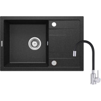 Набір для кухні Deante Corio, гранітна мийка ZRC_2113 + зміш. BME_024N, графіт-сталь-чорний Набір для кухні Deante Corio, гранітна мийка ZRC_2113 + зміш. BME_024N, графіт-сталь-чорний