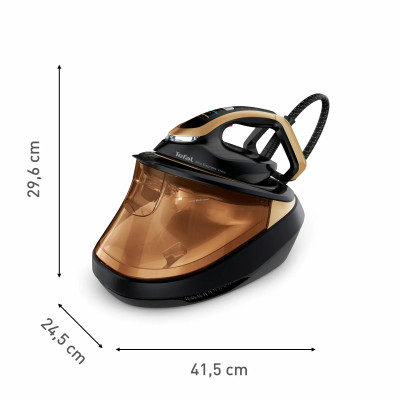 Tefal Праска-парогенератор Pro Express Vision, 3000Вт, 1200мл, паровий удар -800гр, постійна пара - 180гр, керам. підошва, чорно-золотий Tefal Праска-парогенератор Pro Express Vision, 3000Вт, 1200мл, паровий удар -800гр, постійна пара - 180гр, керам. підошва, чорно-золотий