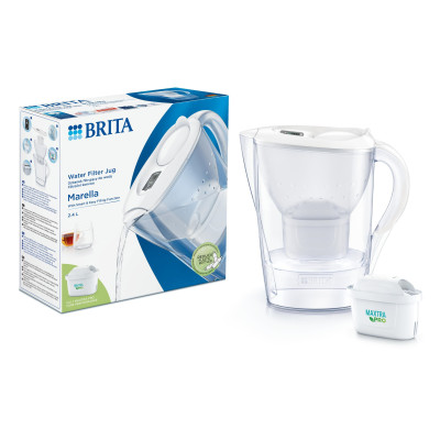 Фільтр-глечик Brita Marella Memo MXPro 2.4л (1.4л очищеної води) з фільтр-картриджем, білий
