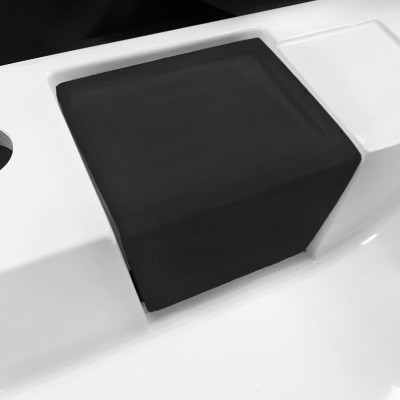 Раковина, умивальник Adamant WASHER NEW, штучний камінь, прямокут., з отвором для змішувача, без переливу, 595х595х115мм, накладний, чорно-білий Раковина, умивальник Adamant WASHER NEW, штучний камінь, прямокут., з отвором для змішувача, без переливу, 595х595х115мм, накладний, чорно-білий