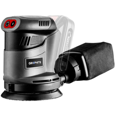 Шліфмашина ексцентрикова акумуляторна GRAPHITE Energy + 125мм 18В 9000об/хв 1.1кг без АКБ та ЗП Шліфмашина ексцентрикова акумуляторна GRAPHITE Energy + 125мм 18В 9000об/хв 1.1кг без АКБ та ЗП