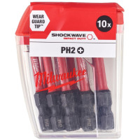 Біти Milwaukee Shockwave PH2х50мм, набір 10шт