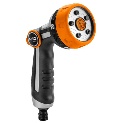 Зрошувач ручний Neo Tools пістолетний, , регулювання напору води, 5 функцій, металева сітка 0.246кг Зрошувач ручний Neo Tools пістолетний, , регулювання напору води, 5 функцій, металева сітка 0.246кг