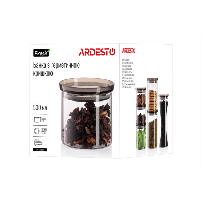 Банка для зберігання ARDESTO Fresh, 500мл, скло, пластик, прозорий