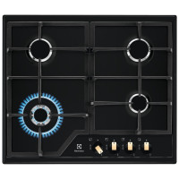 Electrolux Варильна поверхня газова, 60см, чавун, чорний матовий Electrolux Варильна поверхня газова, 60см, чавун, чорний матовий