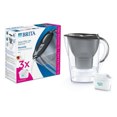 Фільтр-глечик Brita Marella Memo MXPro 2.4л (1.4л очищеної води) з фільтр-картриджем графіт 3шт Фільтр-глечик Brita Marella Memo MXPro 2.4л (1.4л очищеної води) з фільтр-картриджем графіт 3шт