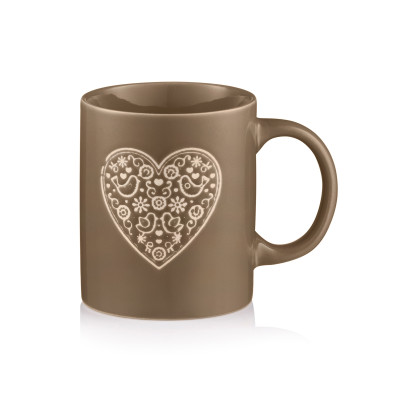 Чашка ARDESTO Heart, 320мл, кераміка, сірий