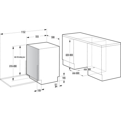 Посудомийна машина Gorenje вбудовувана, 16компл., A+++, 60см, інвертор,Wi-Fi, AquaStop, сенсорн.упр, 3и кошики, білий