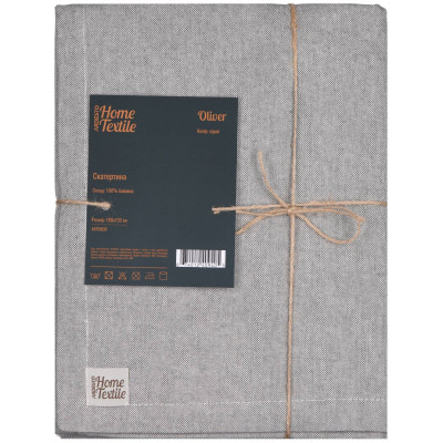 Скатертина ARDESTO Oliver, 133х180см, 100% бавовна, сірий